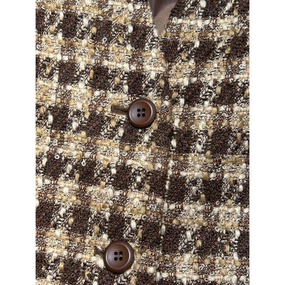 Women's Kasper Tweed Brown Suit Lined Jacket Size Small Excellent Condition - Picture 8 of 8